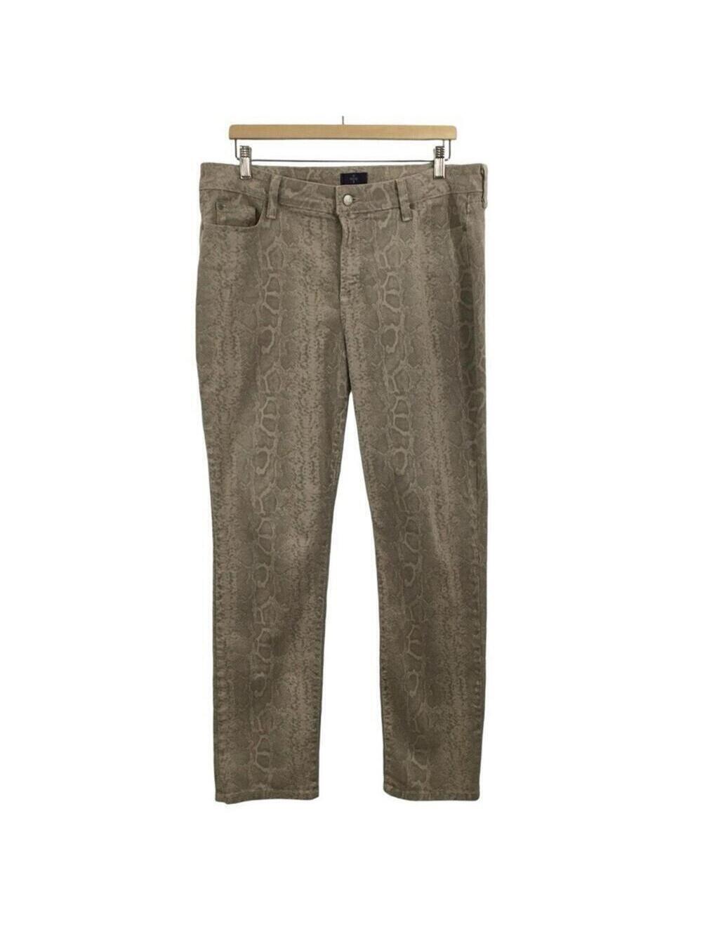NYDJ Women’s Stone Sheri Python Straight Leg Pants Size 14